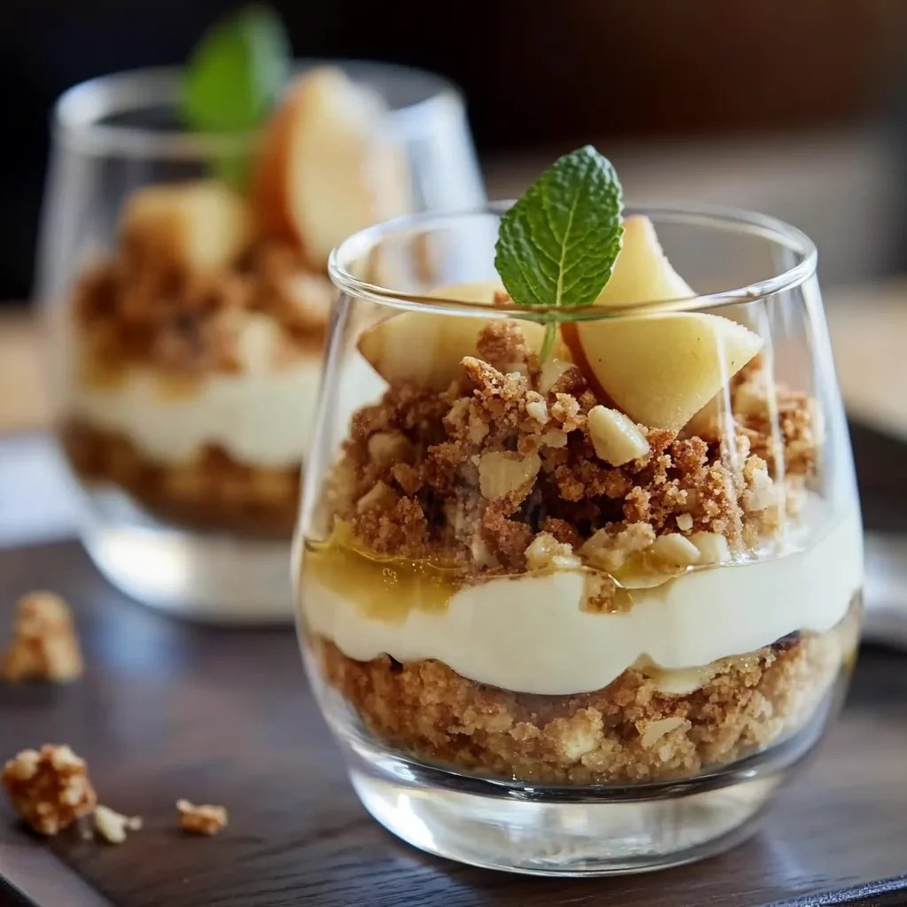 Apfel-Crumble im Glas