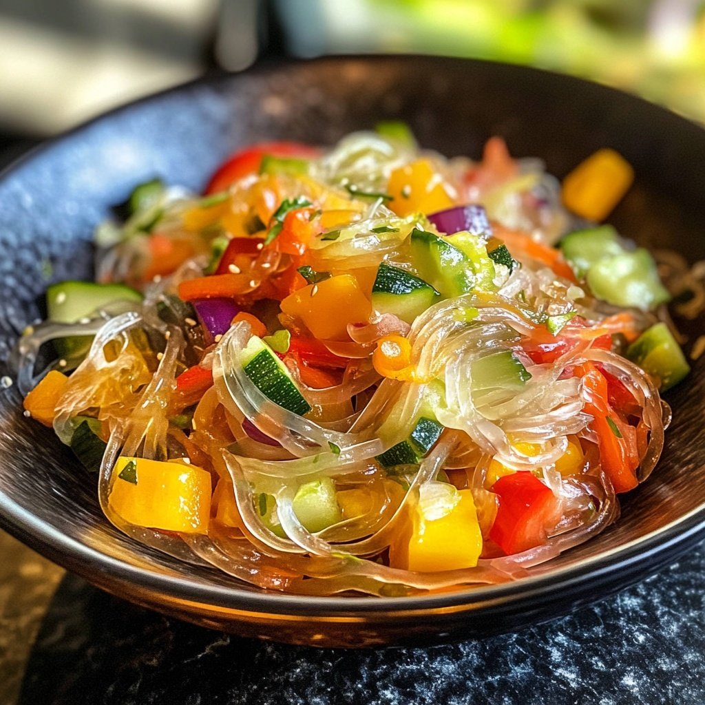 Gemüsepfanne mit Glasnudeln