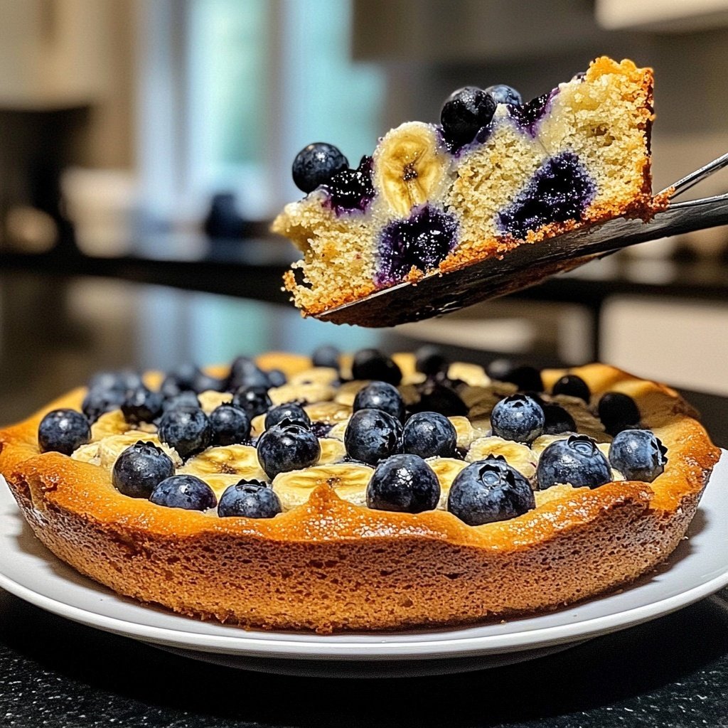 Bananenkuchen mit Blaubeeren