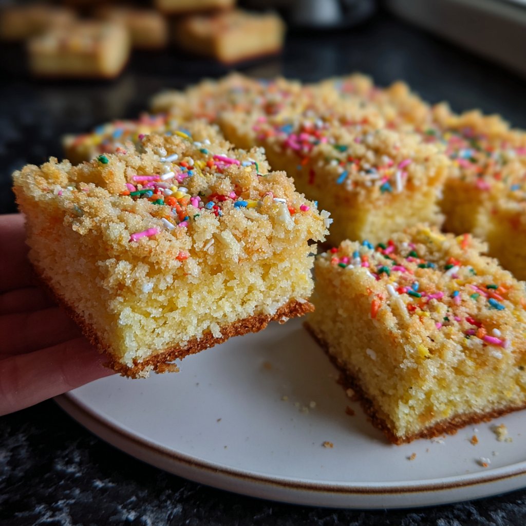 Blechkuchen mit Zitronenstreuseln