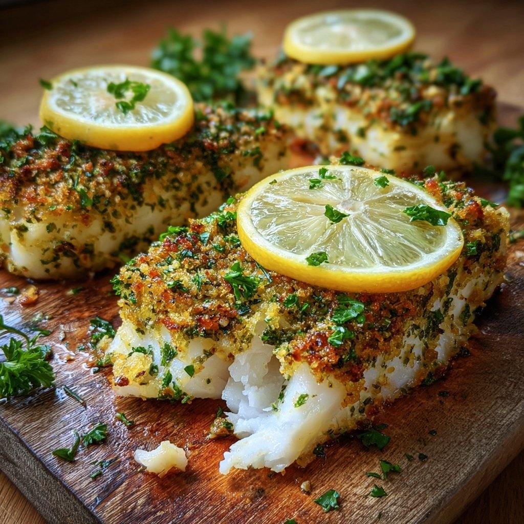 Kalorienarmes Ofen Kabeljau Filet Mit Kräutern