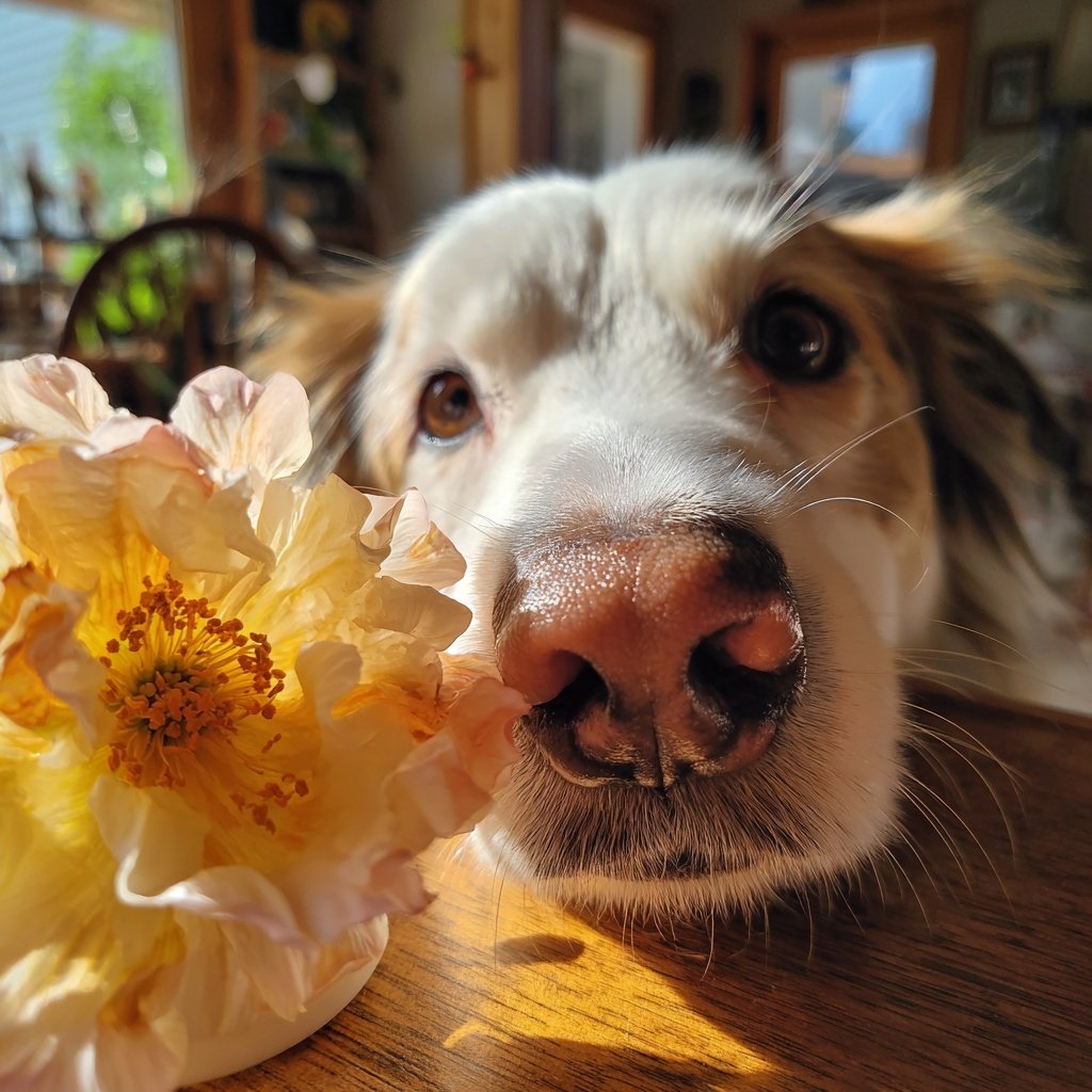 Olaf schnüffelnde Blume
