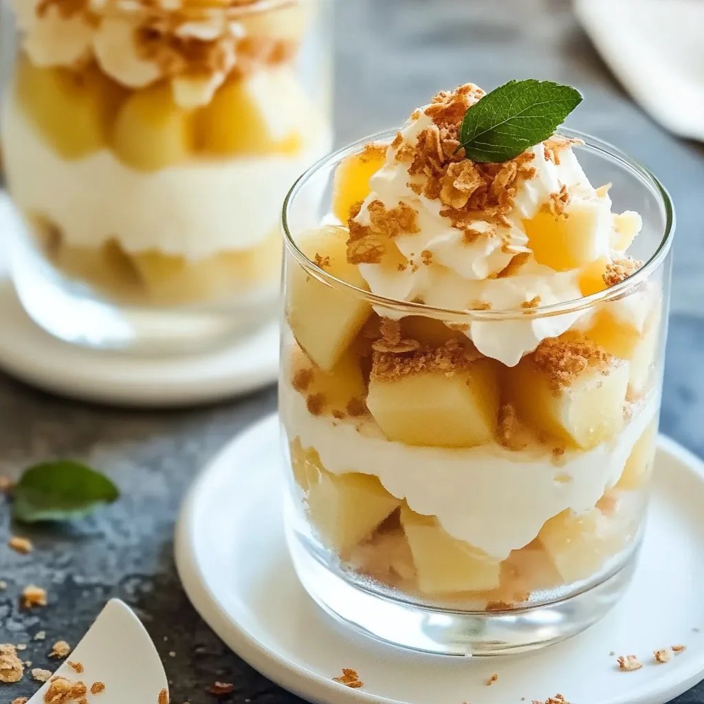 Mascarpone und Äpfel im Glas