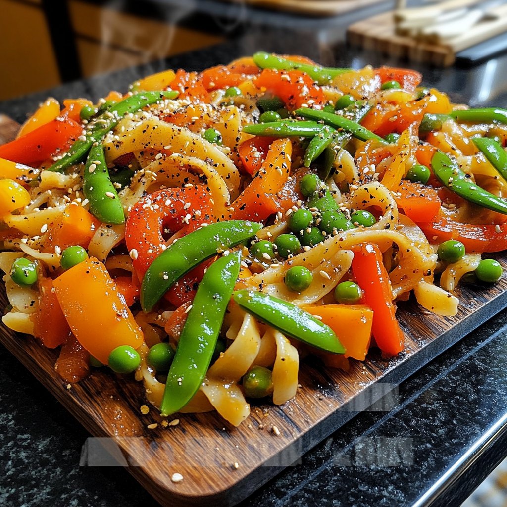 Gemüsepfanne mit Reisnudeln