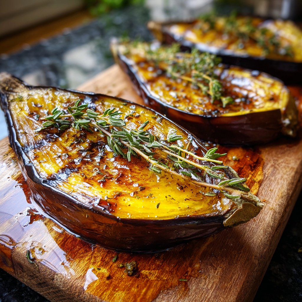 Auberginen aus dem Ofen mit Zitronenthymian