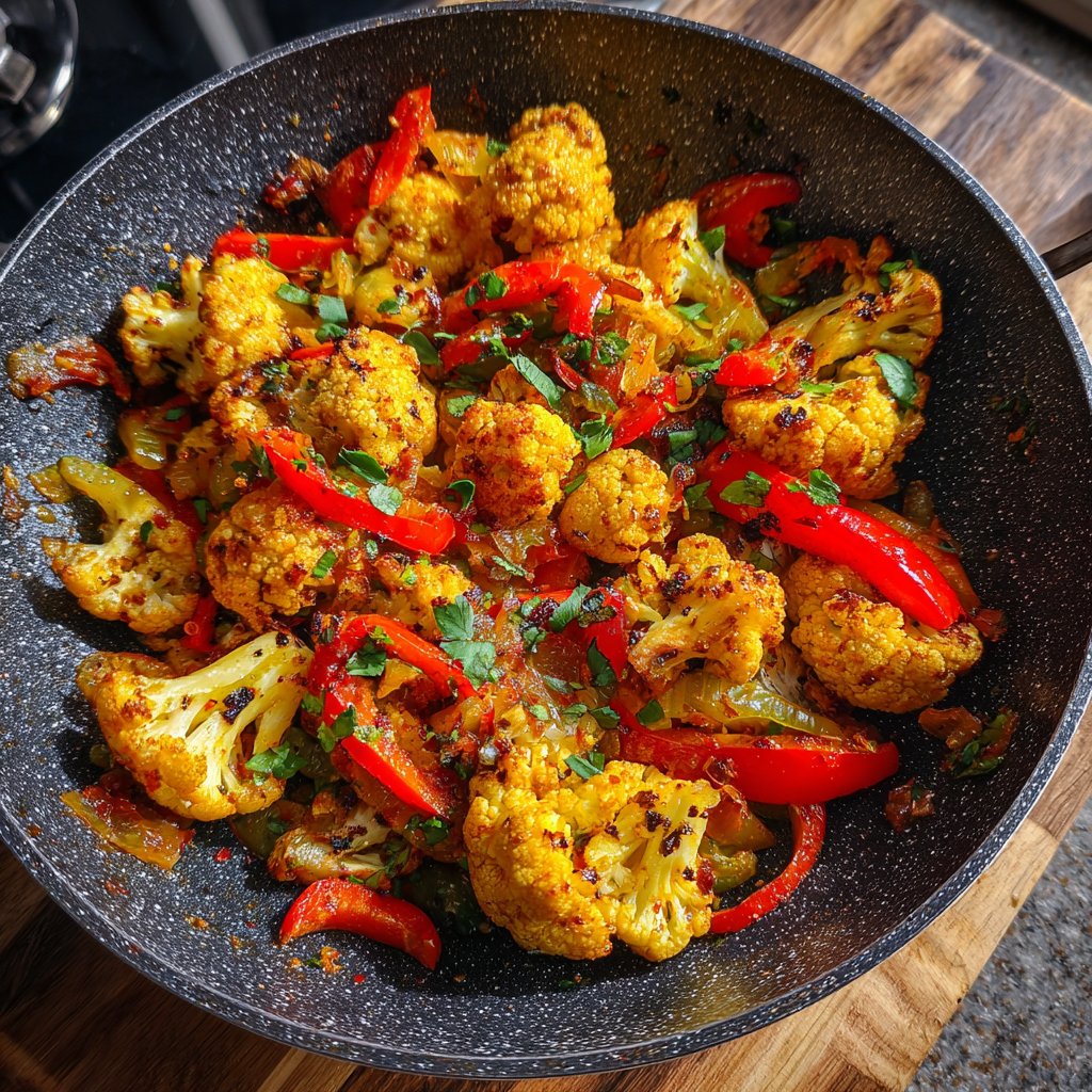 Blumenkohl Pfanne Mit Paprika