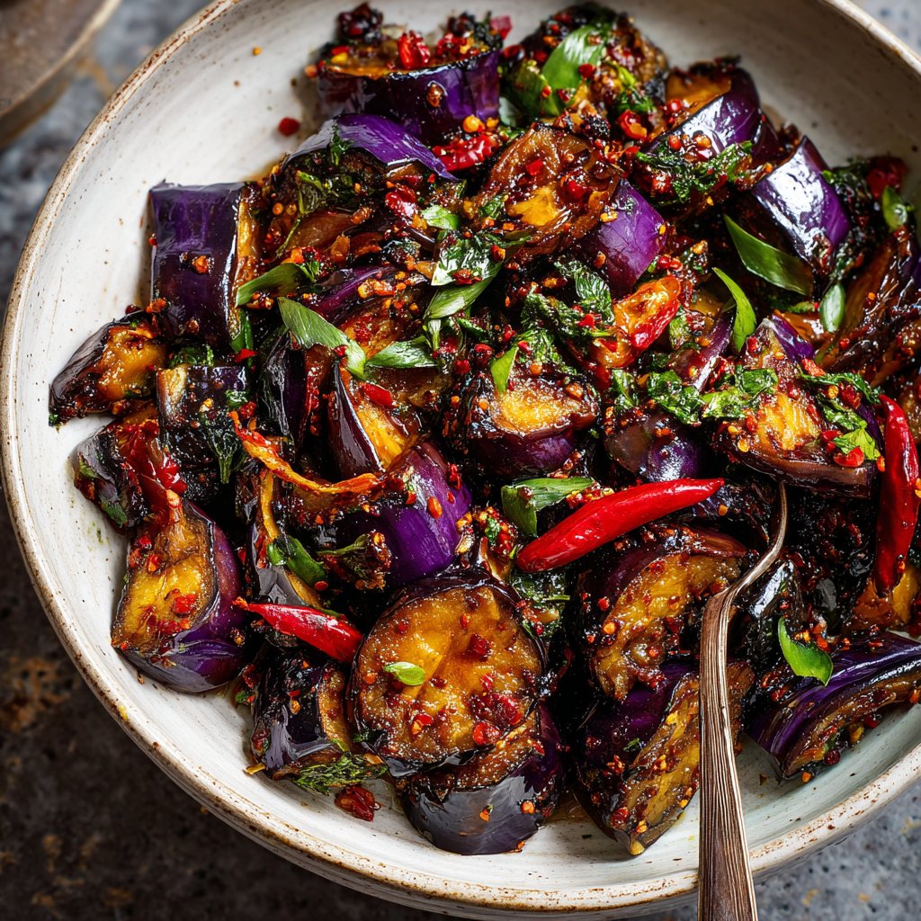 Auberginenpfanne pikant