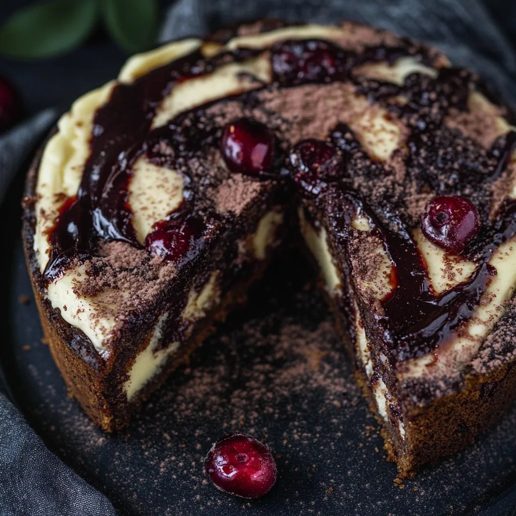 Marmorkuchen mit Kirschen, Schokolade und Buttercreme