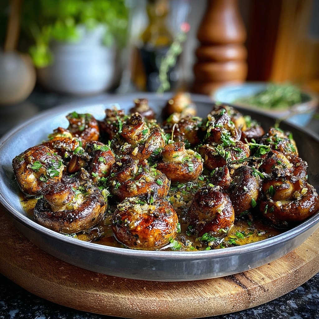 Knoblauch Champignons Als Grill Beilage