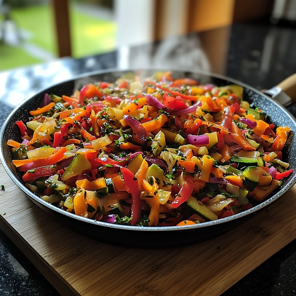 Gemüsepfanne mit Knoblauch