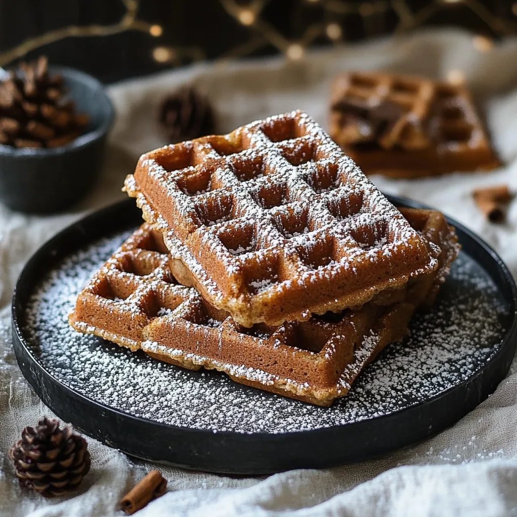 Lebkuchen-Waffeln mit Puderzucker