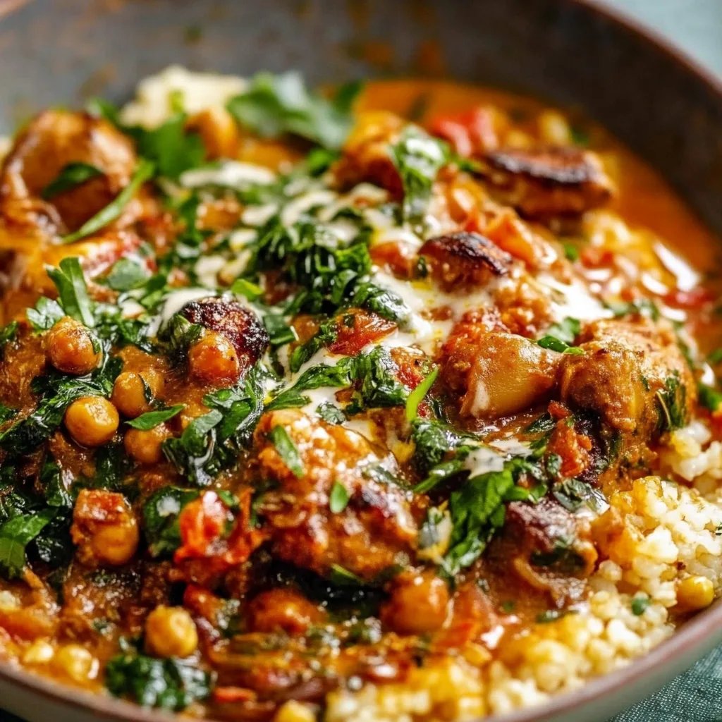 Cremiger Harissa-Kichererbseneintopf