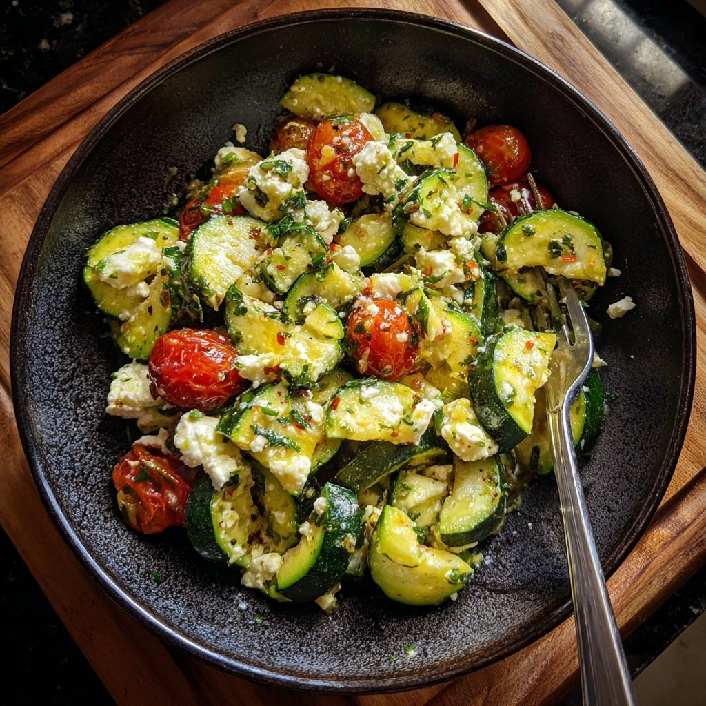 Kalorienarme Zucchini Pfanne Mit Feta